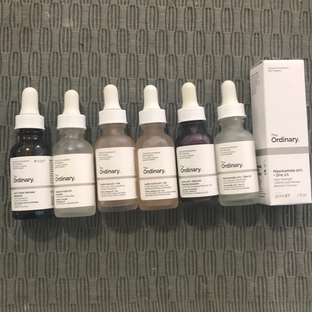 Used The Ordinary skincare products
